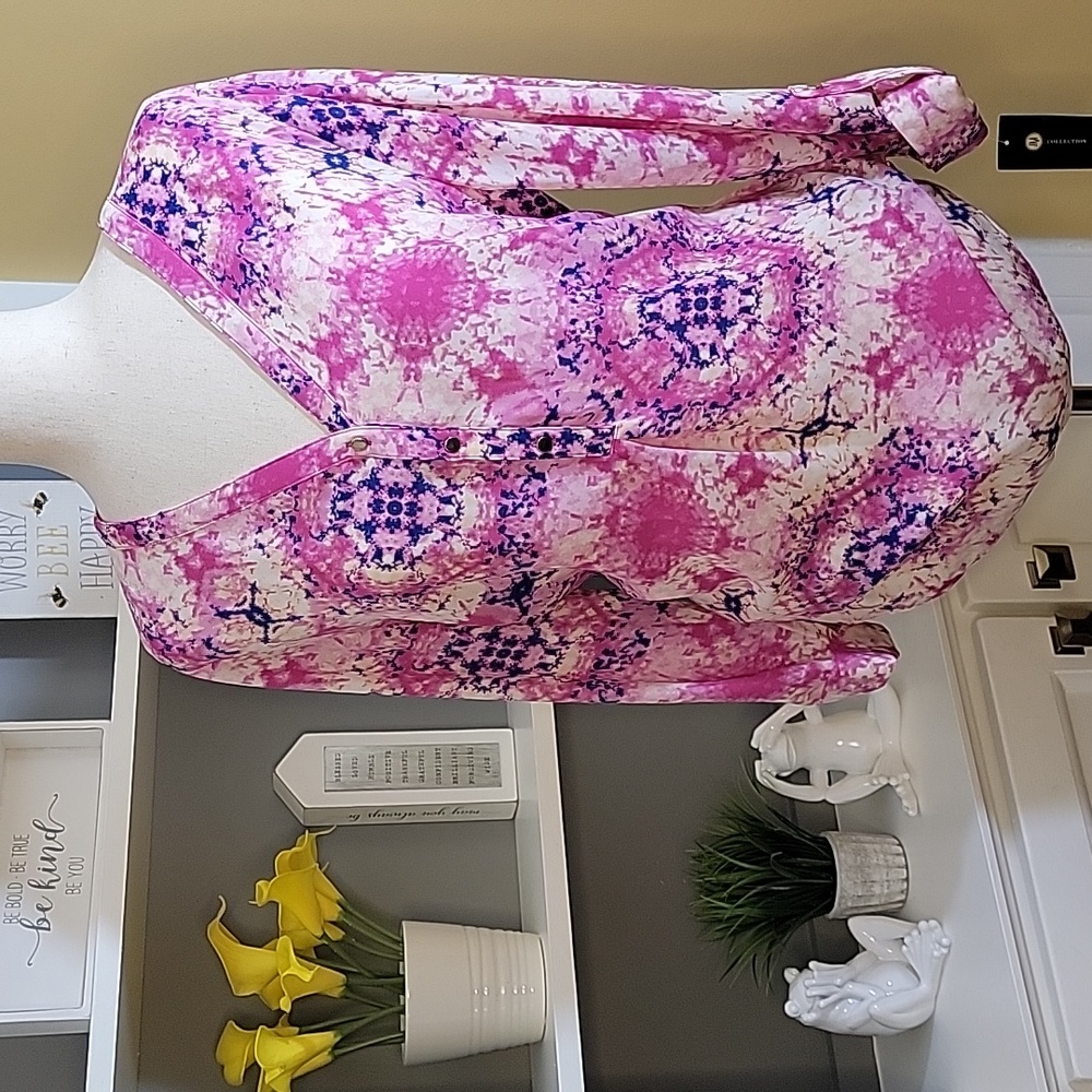 JM Collection Pink and Purple Blouse